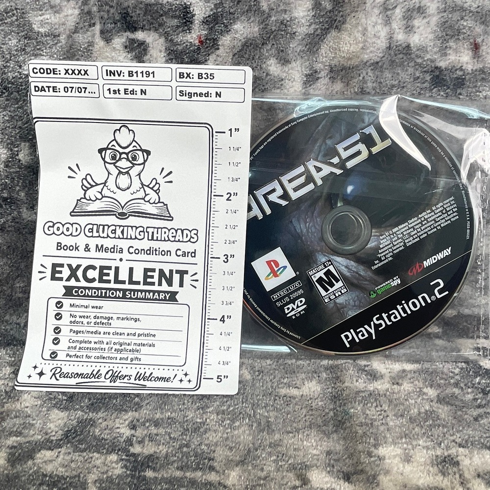 Area-51 PS2 PlayStation 2 Midway 2005 Sci-Fi Alien FPS Shooter Game Disc Only